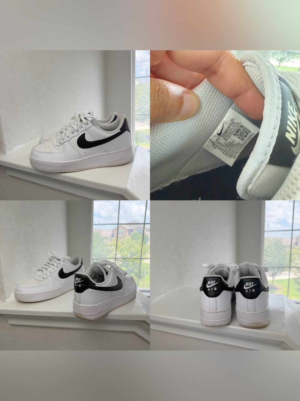 •NIKE• Womens Air Force 1 '07 White Black Size 8